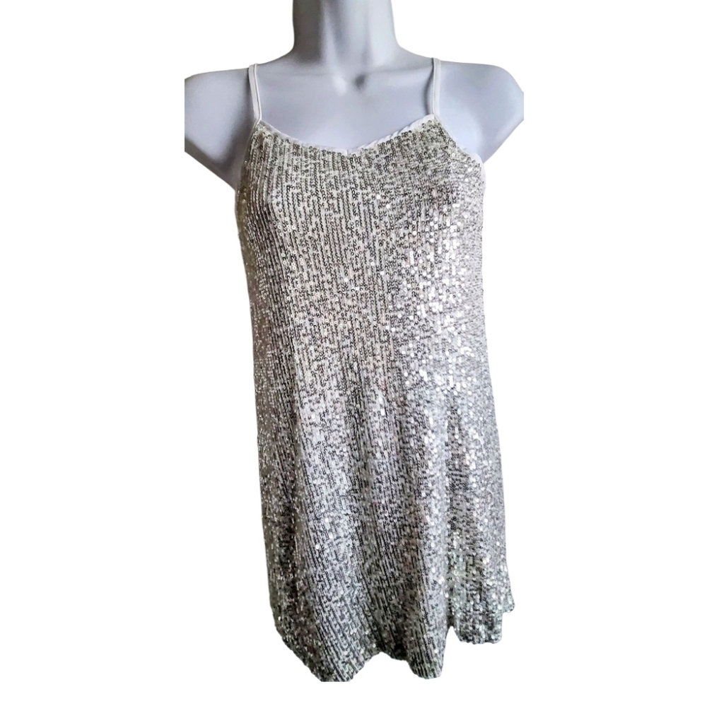 Sequin Mini Dress  long top Sz 7/8